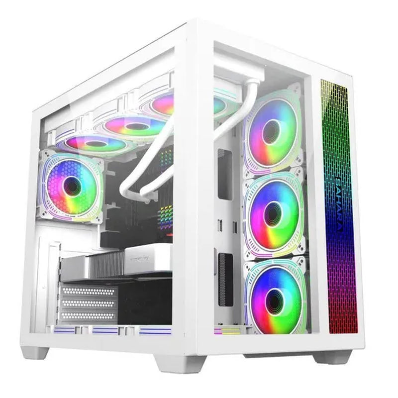 Transparent Computer Case, Desktop Computer ATX, Side Transparent 360 Water-Cooled Gaming Computer Case+360 Water-Cooled Fan X1+2TB/SSD Solid-State Drive M.2 Interface X1+Colorful Fan X4 N700W Power Supply PC Power Supply Gaming Power Supply X1