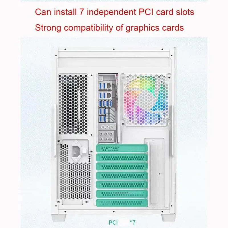 Transparent Computer Case, Desktop Computer ATX, Side Transparent 360 Water-Cooled Gaming Computer Case+360 Water-Cooled Fan X1+2TB/SSD Solid-State Drive M.2 Interface X1+Colorful Fan X4 N700W Power Supply PC Power Supply Gaming Power Supply X1