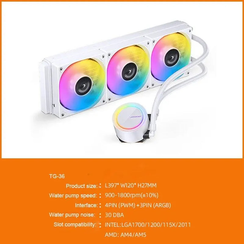 Transparent Computer Case, Desktop Computer ATX, Side Transparent 360 Water-Cooled Gaming Computer Case+360 Water-Cooled Fan X1+2TB/SSD Solid-State Drive M.2 Interface X1+Colorful Fan X4 N700W Power Supply PC Power Supply Gaming Power Supply X1