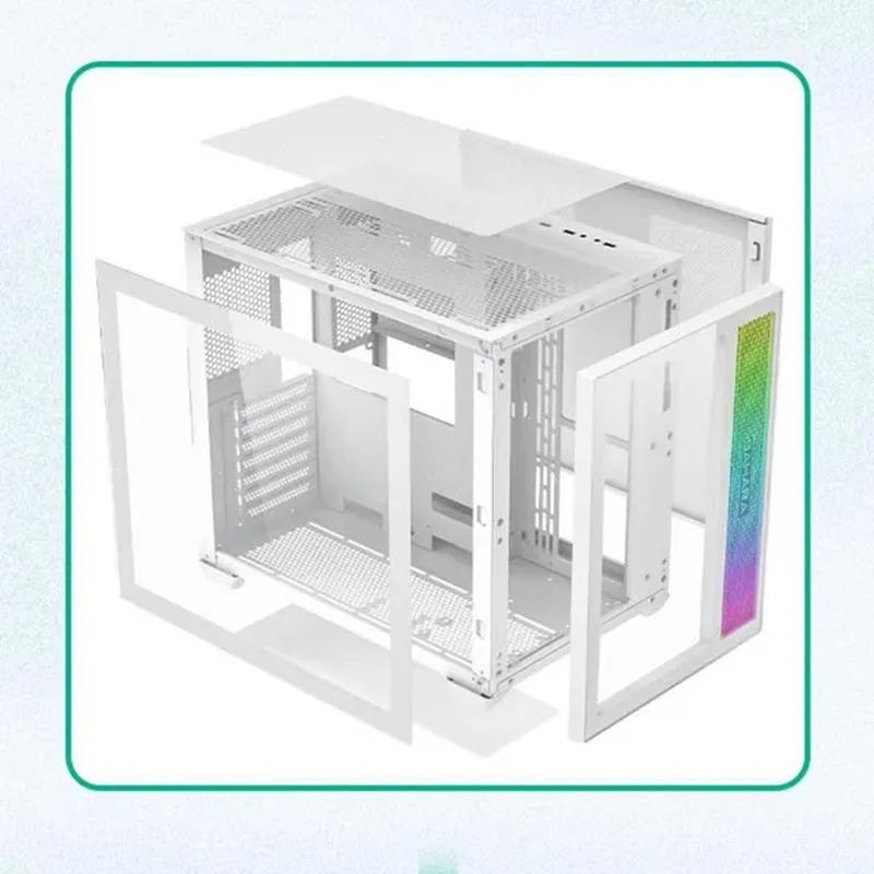 Transparent Computer Case, Desktop Computer ATX, Side Transparent 360 Water-Cooled Gaming Computer Case+360 Water-Cooled Fan X1+2TB/SSD Solid-State Drive M.2 Interface X1+Colorful Fan X4 N700W Power Supply PC Power Supply Gaming Power Supply X1