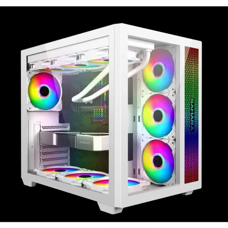 Transparent Computer Case, Desktop Computer ATX, Side Transparent 360 Water-Cooled Gaming Computer Case+360 Water-Cooled Fan X1+2TB/SSD Solid-State Drive M.2 Interface X1+Colorful Fan X4 N700W Power Supply PC Power Supply Gaming Power Supply X1