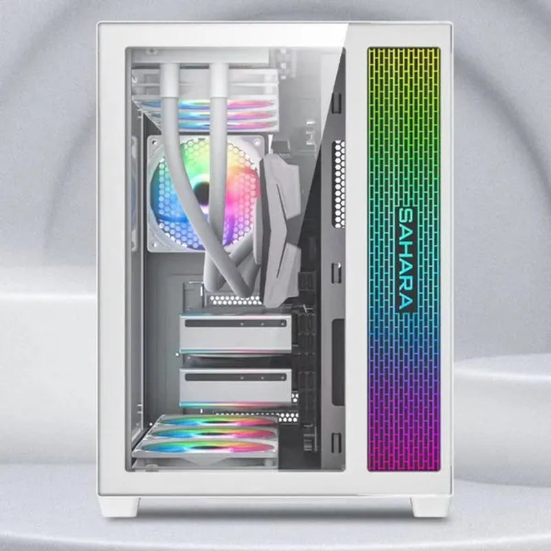 Transparent Computer Case, Desktop Computer ATX, Side Transparent 360 Water-Cooled Gaming Computer Case+360 Water-Cooled Fan X1+2TB/SSD Solid-State Drive M.2 Interface X1+Colorful Fan X4 N700W Power Supply PC Power Supply Gaming Power Supply X1